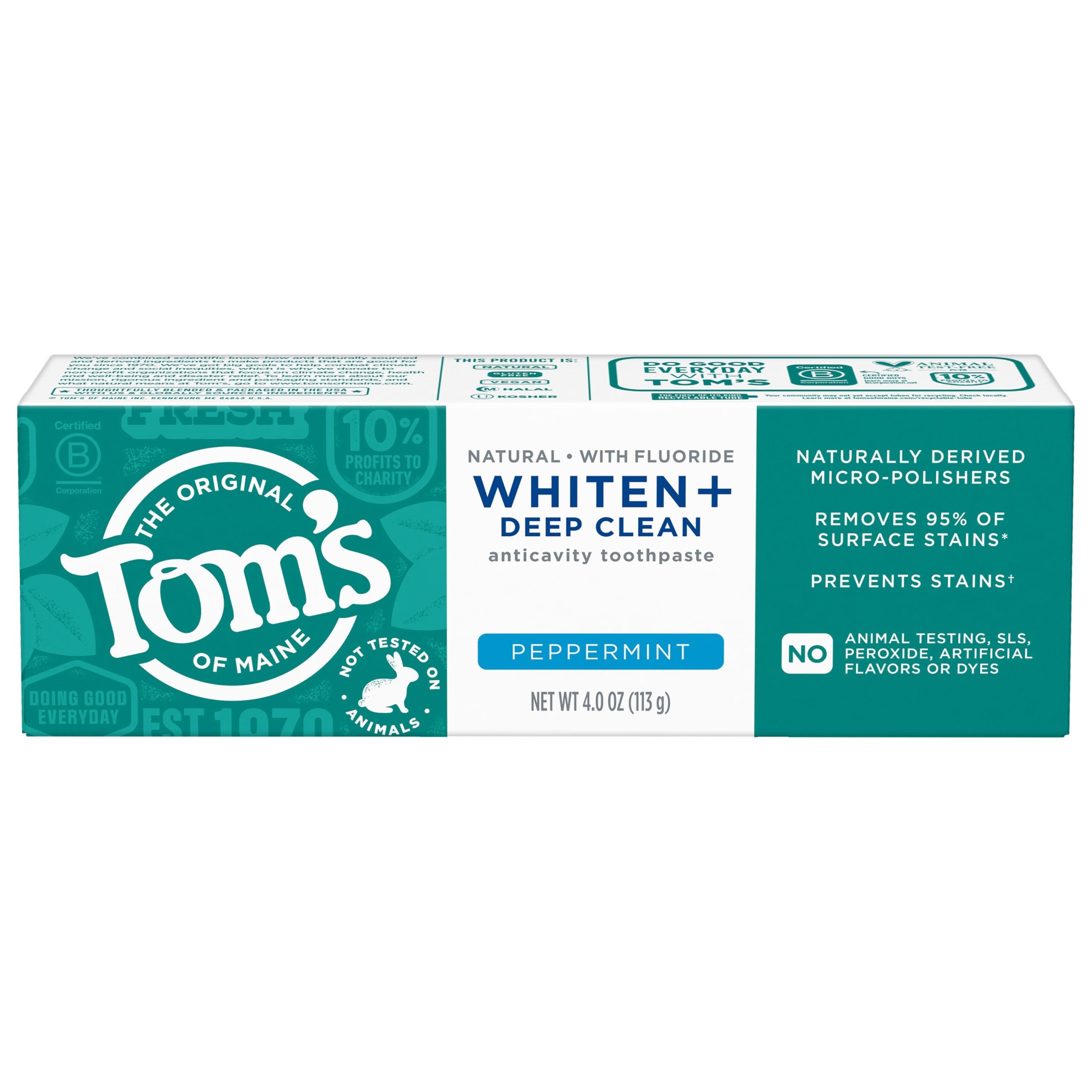 Whiten Plus Deep Clean Natural Whitening Peppermint Toothpaste