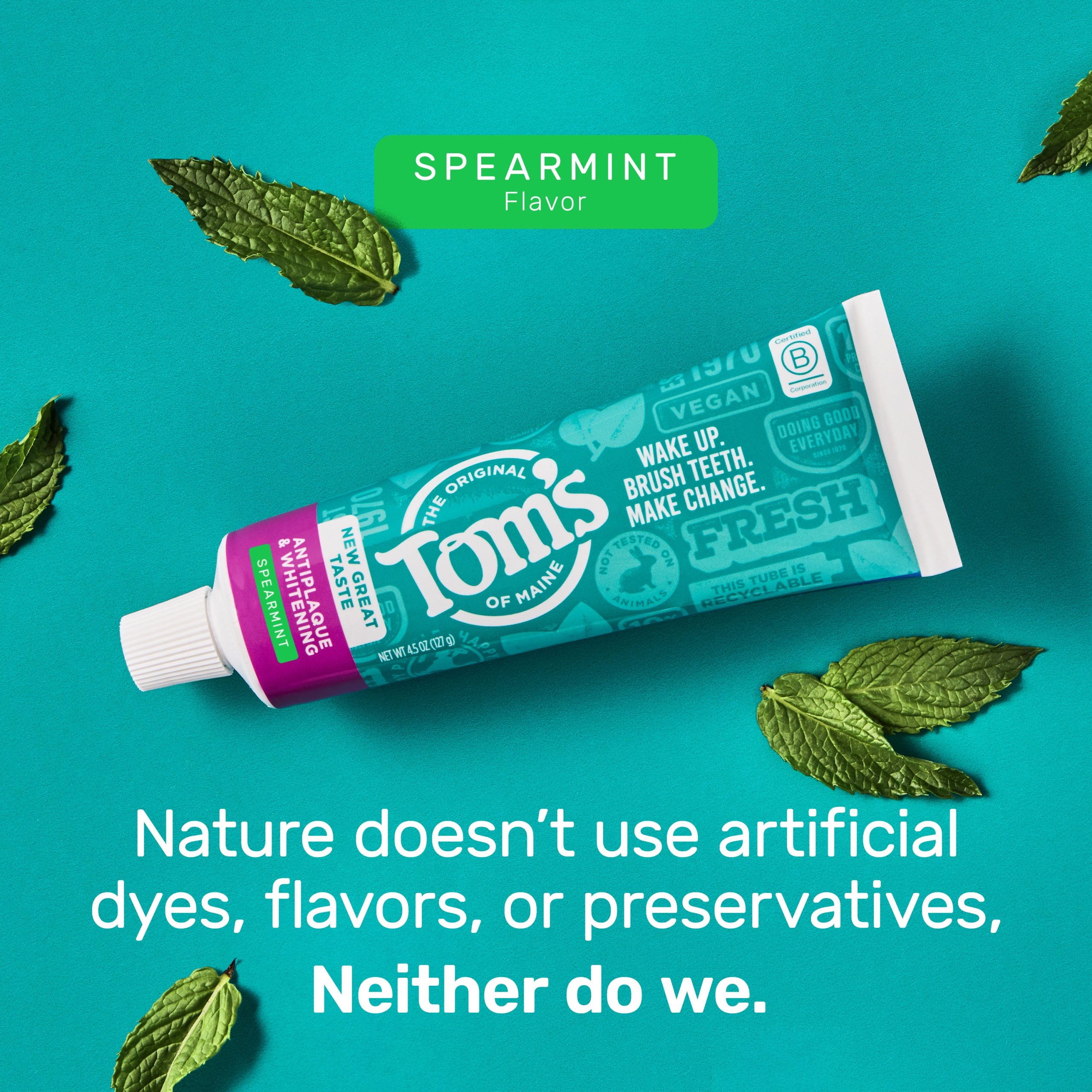 Fluoride-Free Antiplaque & Whitening Spearmint Natural Toothpaste - Image 4