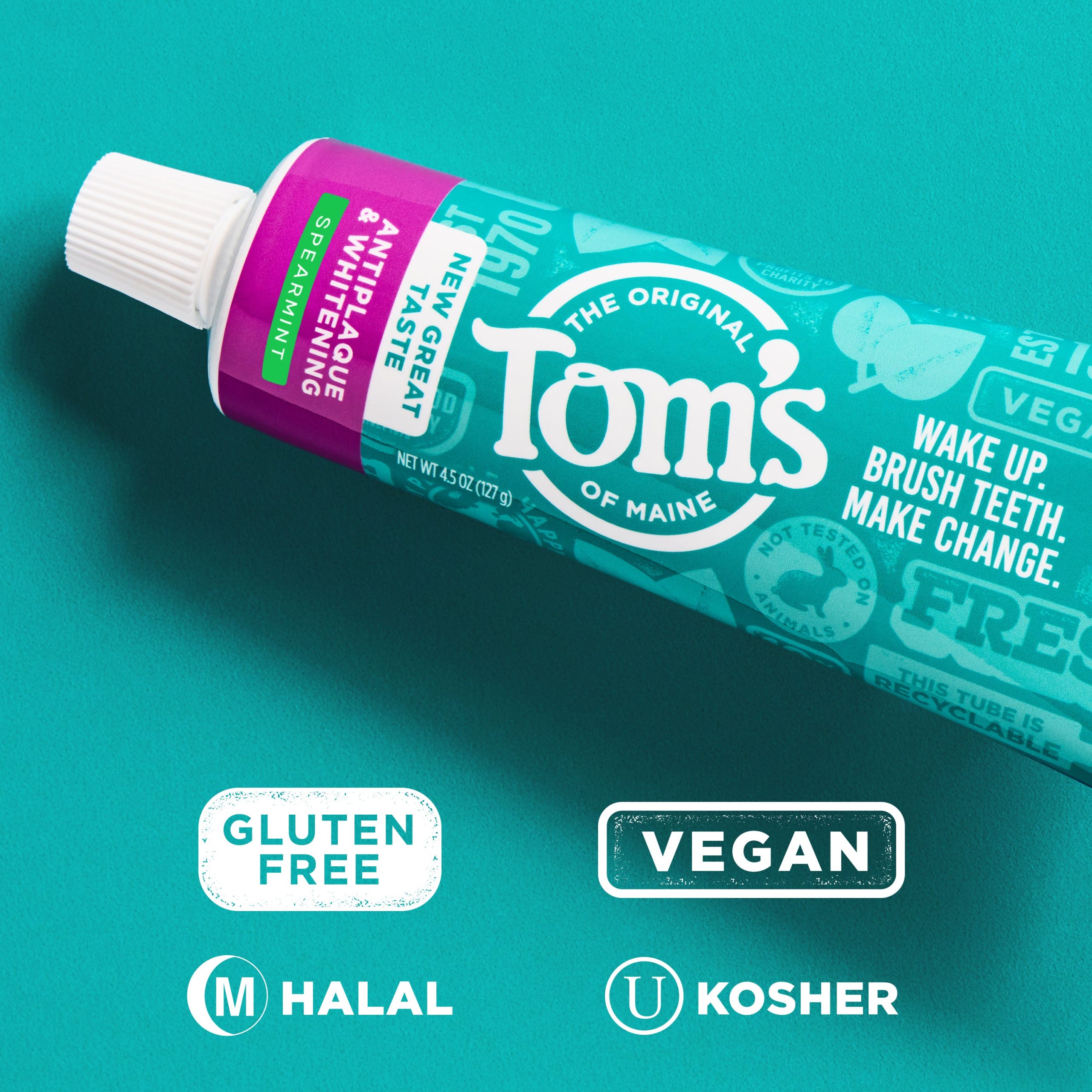 Fluoride-Free Antiplaque & Whitening Spearmint Natural Toothpaste - Image 5