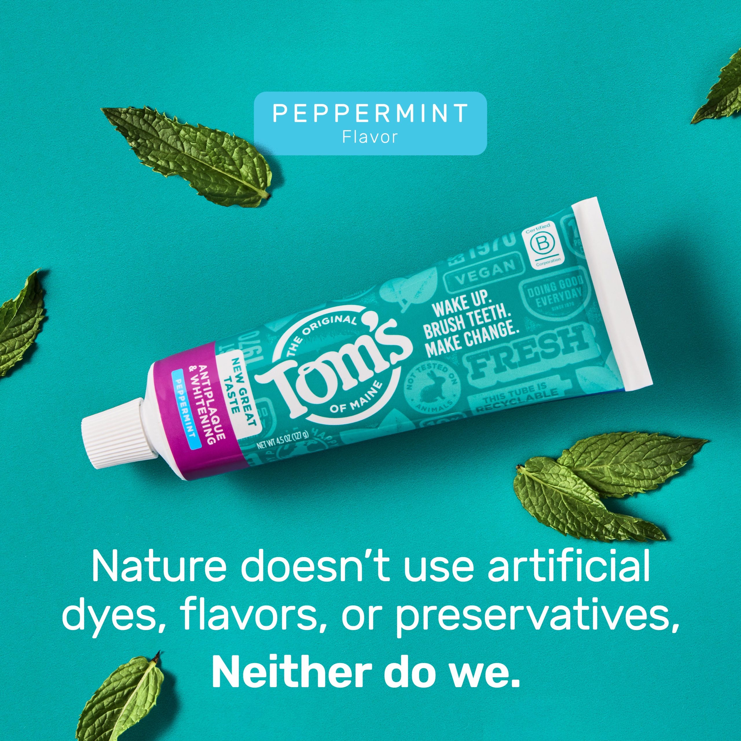 Fluoride-Free Antiplaque & Whitening Peppermint Natural Toothpaste (2 Pack) - Image 6