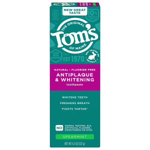 Fluoride-Free Antiplaque & Whitening Spearmint Natural Toothpaste