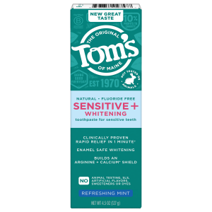 Sensitive + Whitening Fluoride-Free Refreshing Mint Natural Toothpaste