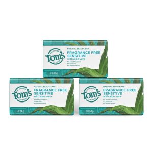 Fragrance Free. Sensitive Skin Natural Beauty Bar Soap (3 Pack)